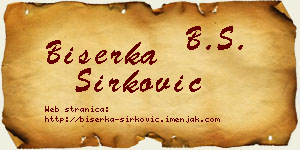 Biserka Sirković vizit kartica